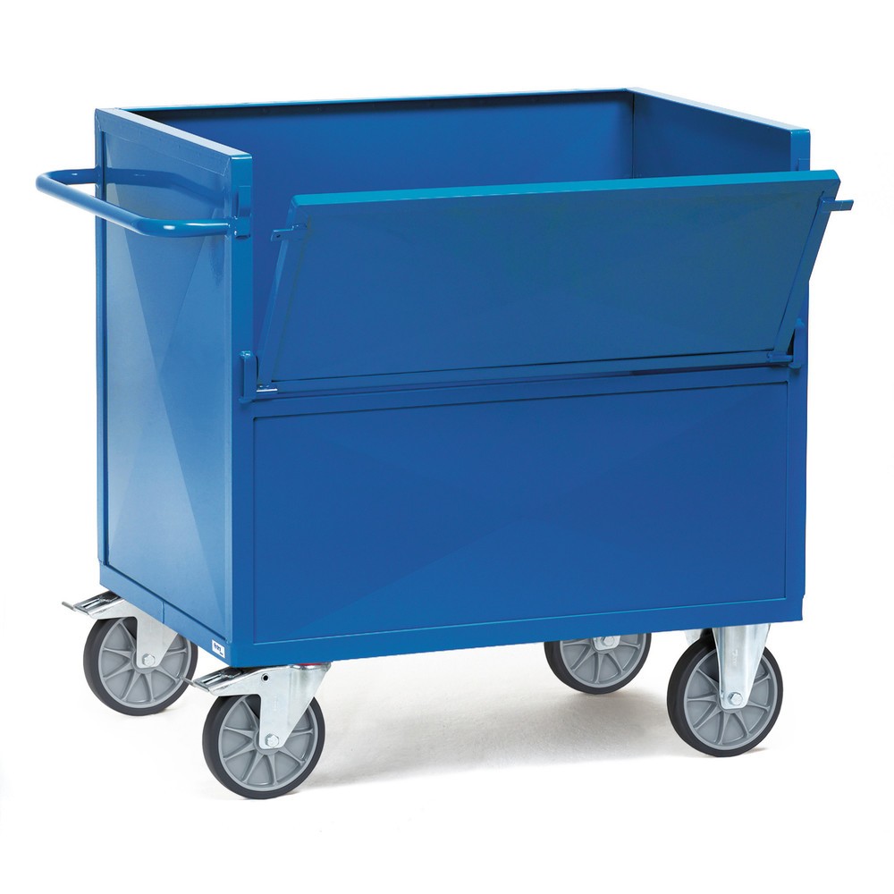Imagen del producto: Carro con caja fetra® con paredes de chapa de acero, recubrimiento en polvo, superficie de carga 700 x 1.000 mm