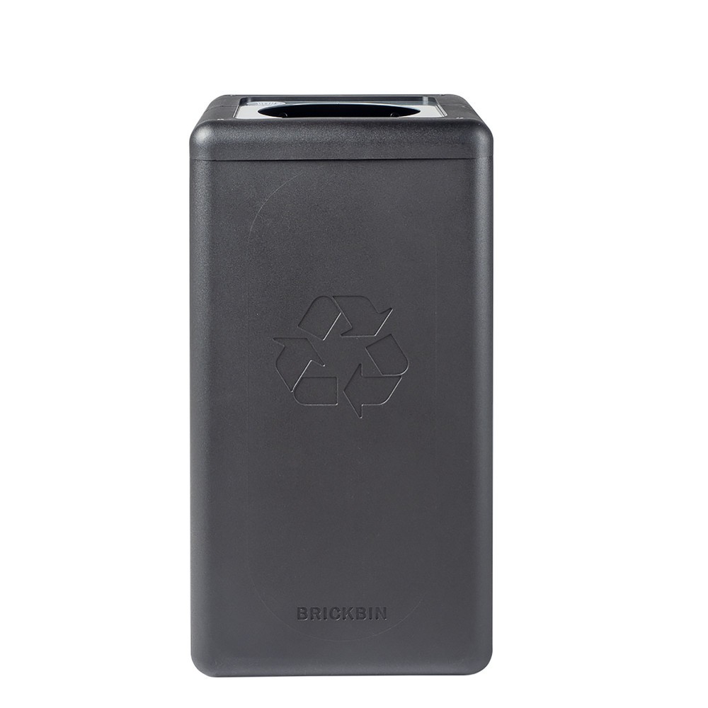 Número de imagen del producto 2: Cubo de residuos BRICKBIN para desechos residuales de plástico reciclado, 65 litros, cuadrado, negro/gris