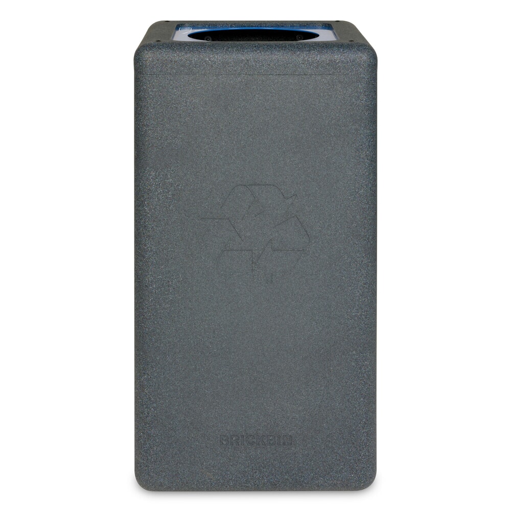 Número de imagen del producto 3: Cubo de residuos BRICKBIN para papel de plástico reciclado, 65 litros, cuadrado, gris/azul