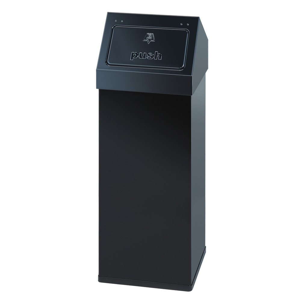 Imagen del producto: Cubo de residuos CARRO Push, 110 litros, aluminio, negro