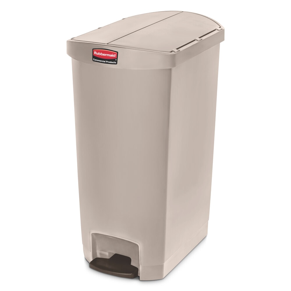 Imagen del producto: Rubbermaid Slim Jim® Pedal en el lado estrecho, plástico, 50 litros, beige