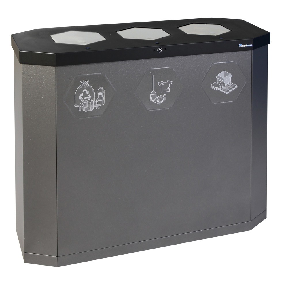 Número de imagen del producto 1: Cubo de residuos stumpf® Sixco 3 swing hierro micáceo