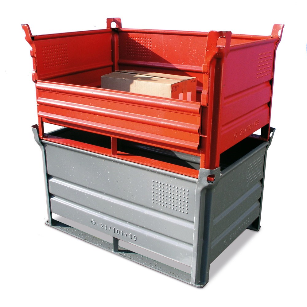 Illustration du produit: Berceau empilable HESON®, avec patins, capacité de charge 500 kg, l x P 800 x 500 mm, rouge