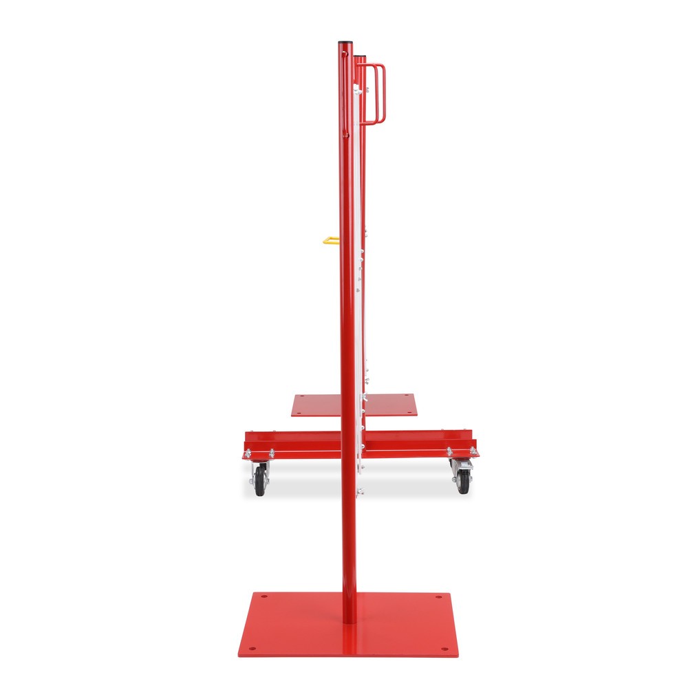 N° de l'image du produit 8 : dancop Kit de barrière extensible, 2 pieds à roulette, 2 plaques de base, largeur 2 x 2 000 mm, rouge/blanc
