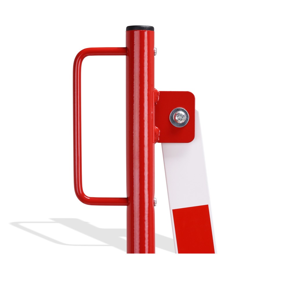 N° de l'image du produit 11 : dancop Kit de barrière extensible, 2 pieds à roulette, 2 plaques de base, largeur 2 x 2 000 mm, rouge/blanc