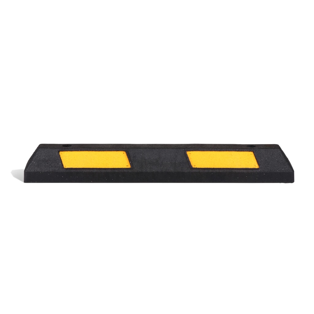 dancop Parkplatzbegrenzung PS90, Breite 870 mm, gelb/schwarz Produktabbildung: dancop Parkplatzbegrenzung PS90, Breite 870 mm, gelb/schwarz
