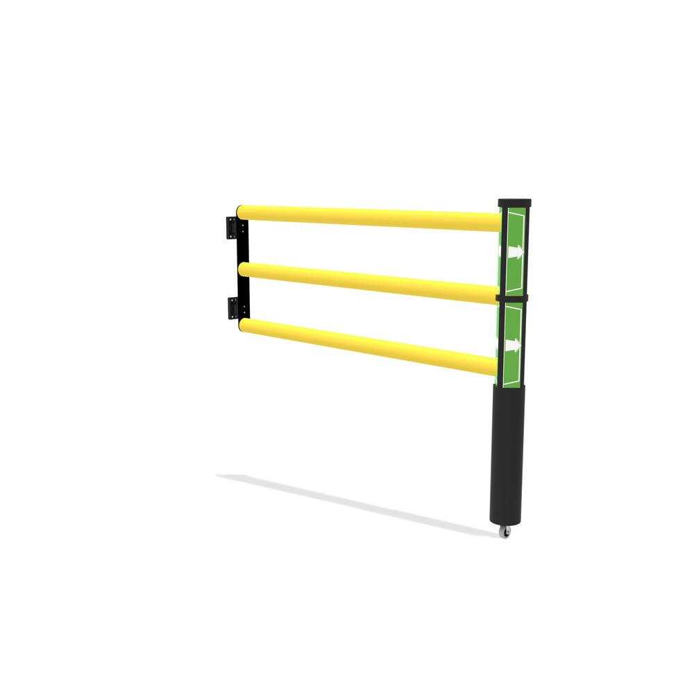 N° de l'image du produit 2 : dancop Porte battante pour garde-corps de sécurité « Delta », H x l 1 200 x 1 500 mm, avec rouleau