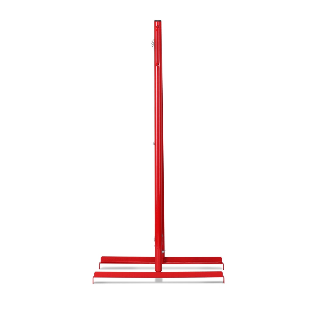 dancop Scherengitter, Standfuß beidseitig, Breite 3.600 mm, rot/weiß Produktabbildung Nr. 3: dancop Scherengitter, Standfuß beidseitig, Breite 3.600 mm, rot/weiß