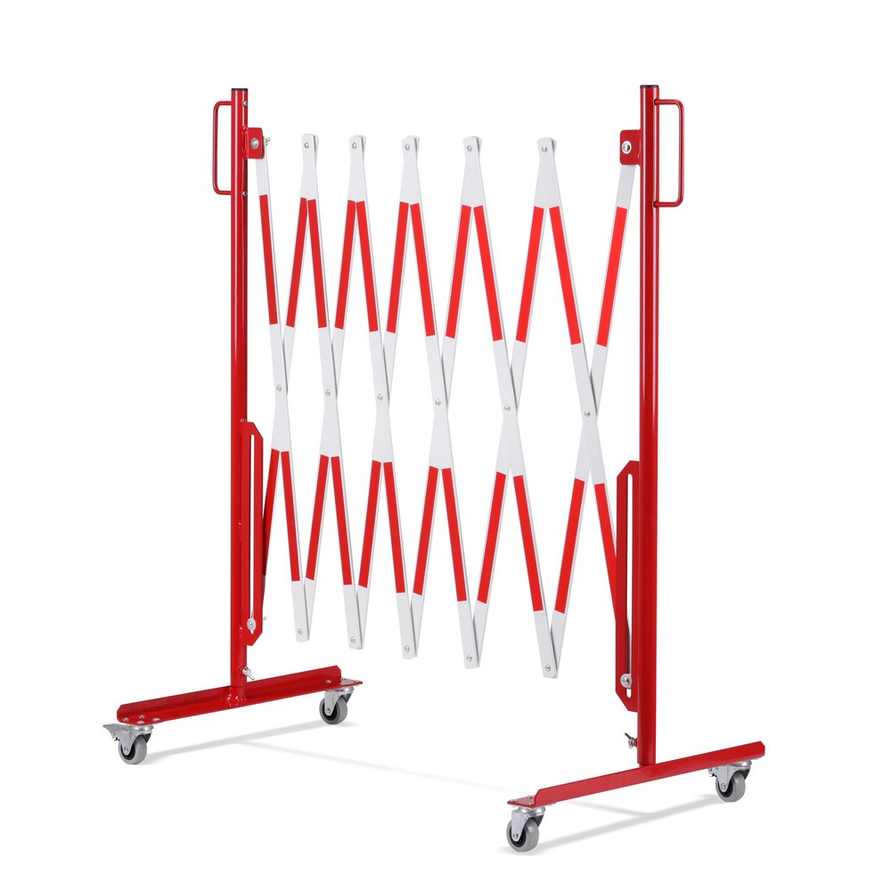 Produktabbildung Nr. 6: dancop Scherengitter, Rollen beidseitig, Breite 3.600 mm, rot/weiß