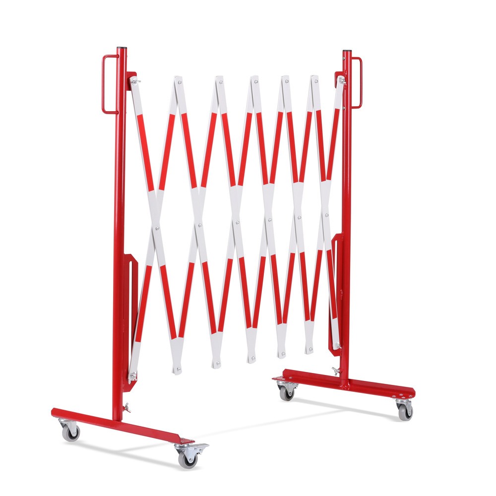 Produktabbildung Nr. 8: dancop Scherengitter, Rollen beidseitig, Breite 3.600 mm, rot/weiß
