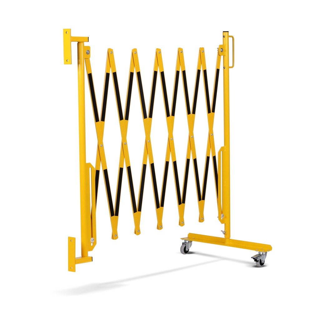 Produktabbildung Nr. 8: dancop Scherengitter, Rollen einseitig, Wandmontage, Breite 3.600 mm, schwarz/gelb
