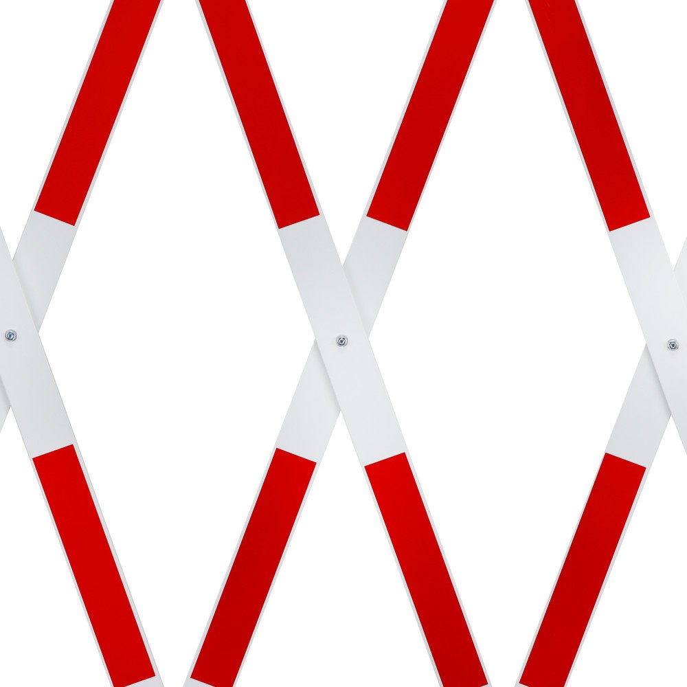 Produktabbildung Nr. 9: dancop Scherengitter, Standfuß beidseitig, Breite 4.000 mm, rot/weiß