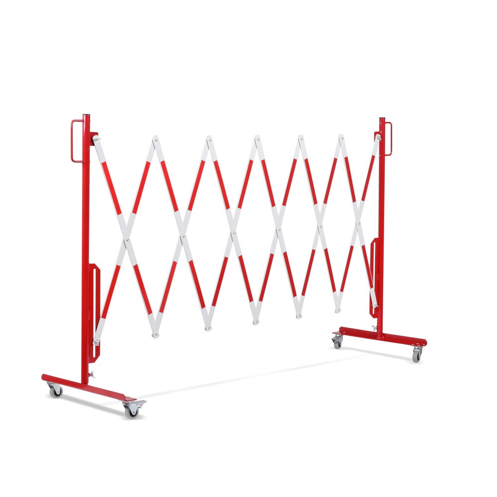 Produktabbildung Nr. 10: dancop Scherengitter, Rollen beidseitig, Breite 3.600 mm, rot/weiß