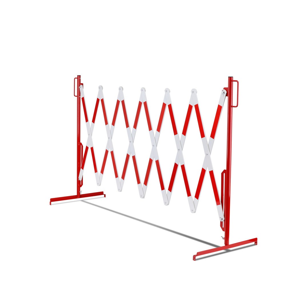 Produktabbildung Nr. 11: dancop Scherengitter, Standfuß beidseitig, Breite 4.000 mm, rot/weiß