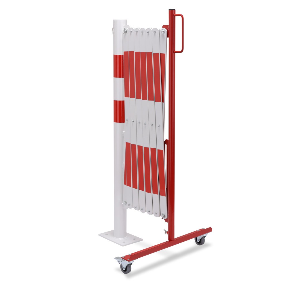 Produktabbildung Nr. 2: dancop Scherengitter mit Sperrpfosten, Ø 60 mm, Breite 4.000 mm, rot/weiß