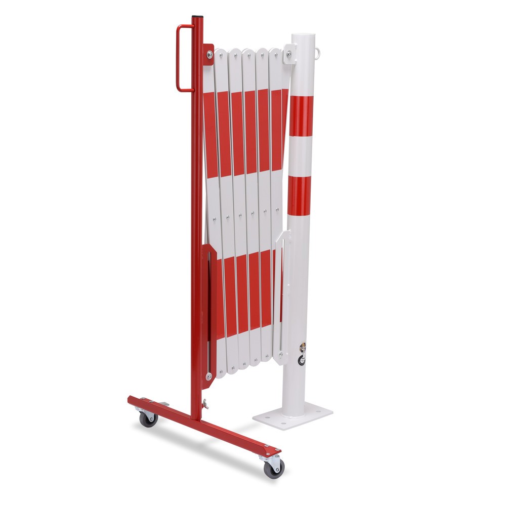Produktabbildung Nr. 4: dancop Scherengitter mit Sperrpfosten, Ø 60 mm, Breite 4.000 mm, rot/weiß