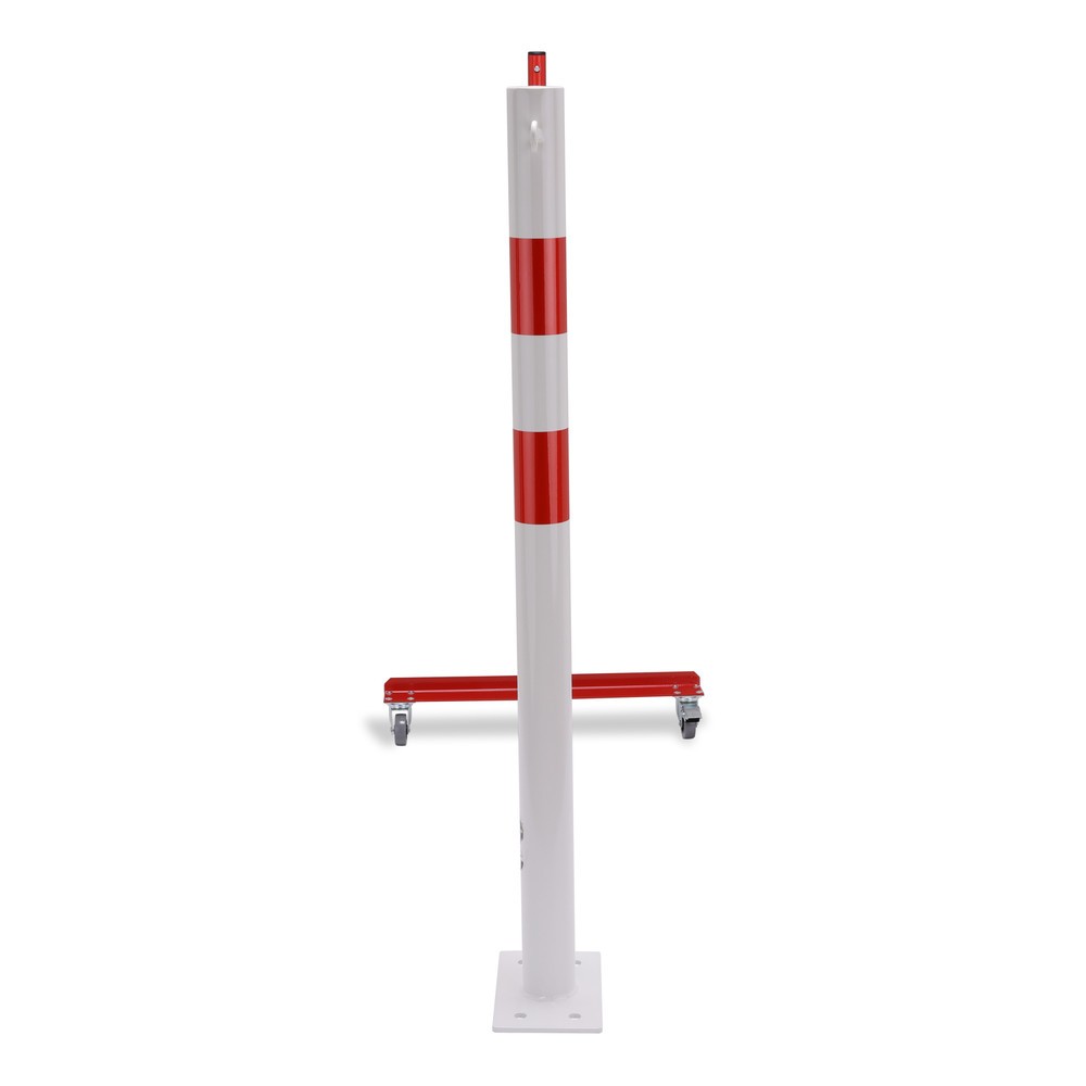 Produktabbildung Nr. 7: dancop Scherengitter mit Sperrpfosten, Ø 60 mm, Breite 4.000 mm, rot/weiß
