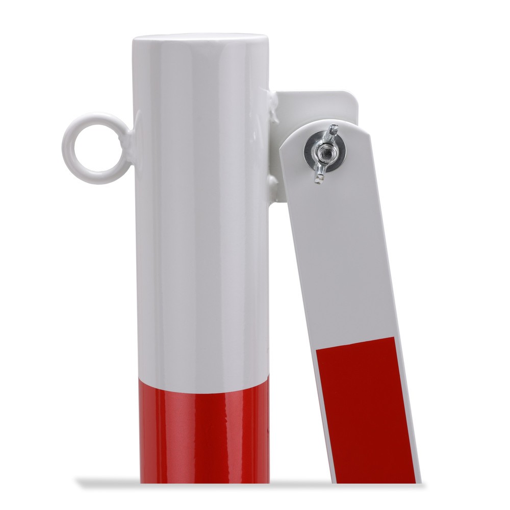 Produktabbildung Nr. 9: dancop Scherengitter mit Sperrpfosten, Ø 60 mm, Breite 4.000 mm, rot/weiß
