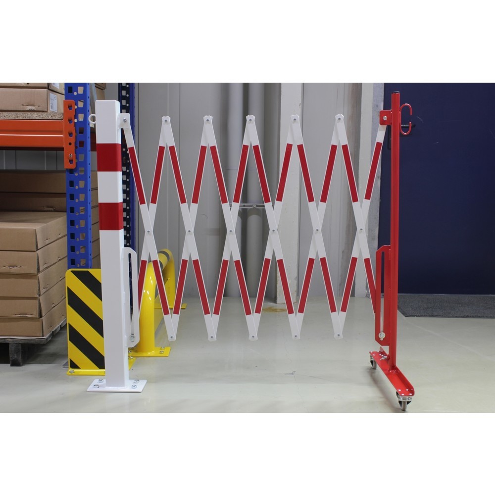 Produktabbildung Nr. 12: dancop Scherengitter mit Sperrpfosten, 70 x 70 mm, Breite 3.600, rot/weiß