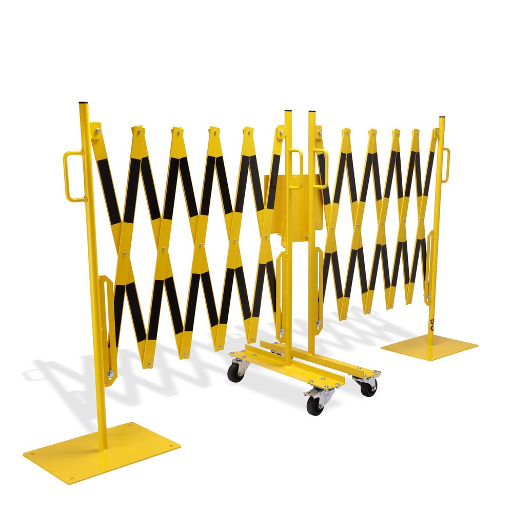 Produktabbildung Nr. 8: dancop Scherengitter-Set, 2 Rollenfüße, 2 Fußplatten, Breite 2x 2.000 mm, gelb/schwarz