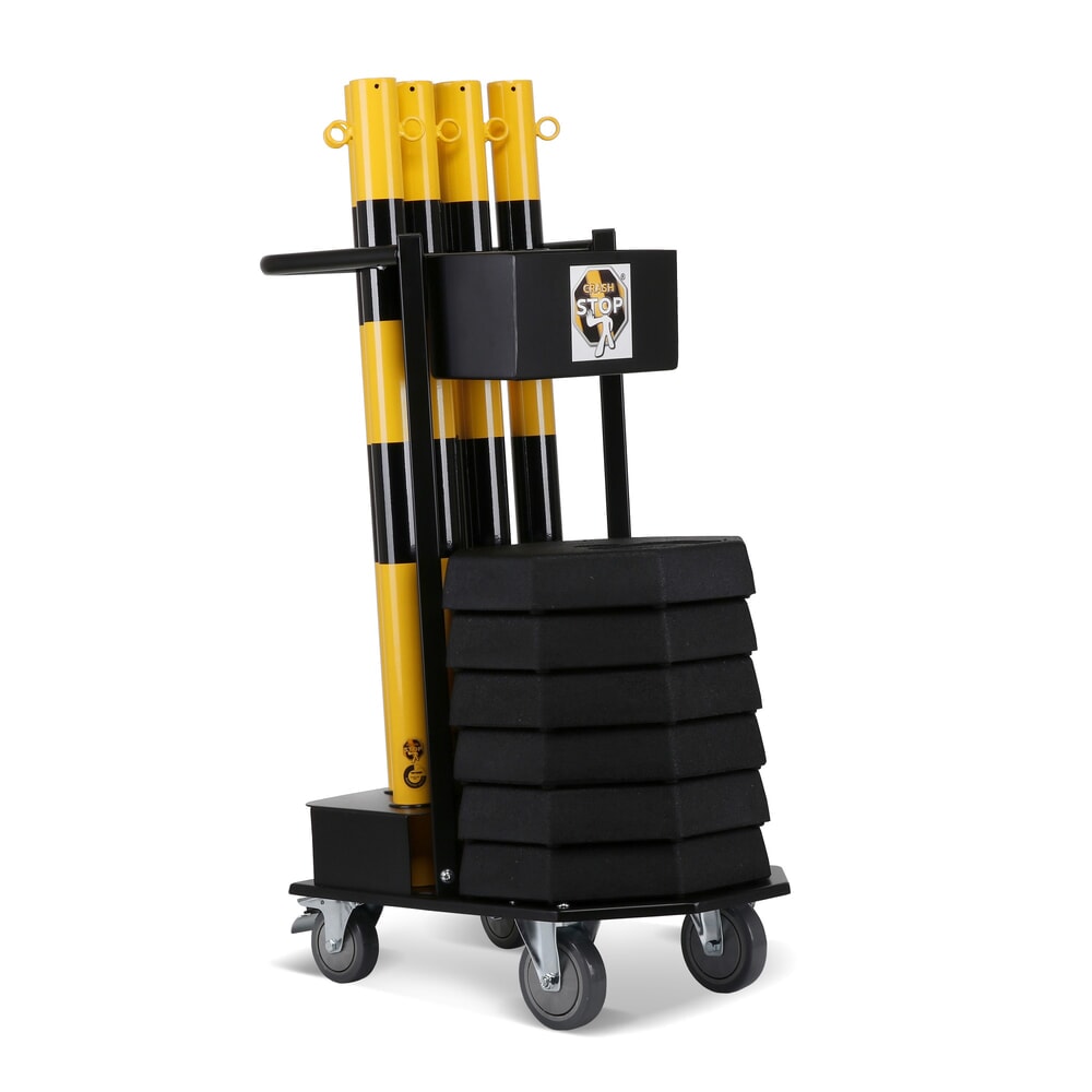 N° de l'image du produit 3 : dancop Support de stockage et de transport KPS-TG avec poteaux à chaîne, jaune/noir