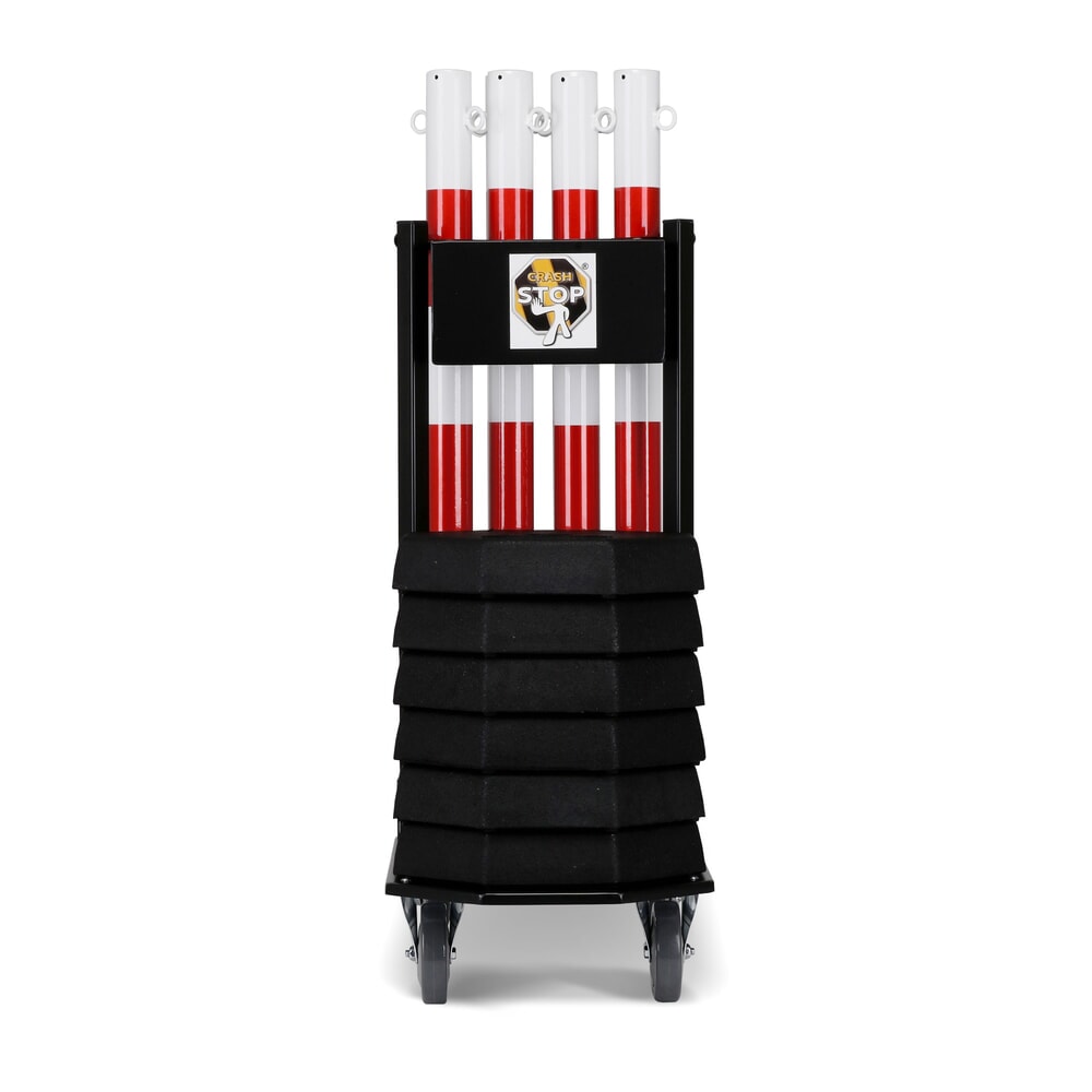 N° de l'image du produit 4 : dancop Support de stockage et de transport KPS-TG avec poteaux à chaîne, rouge/blanc