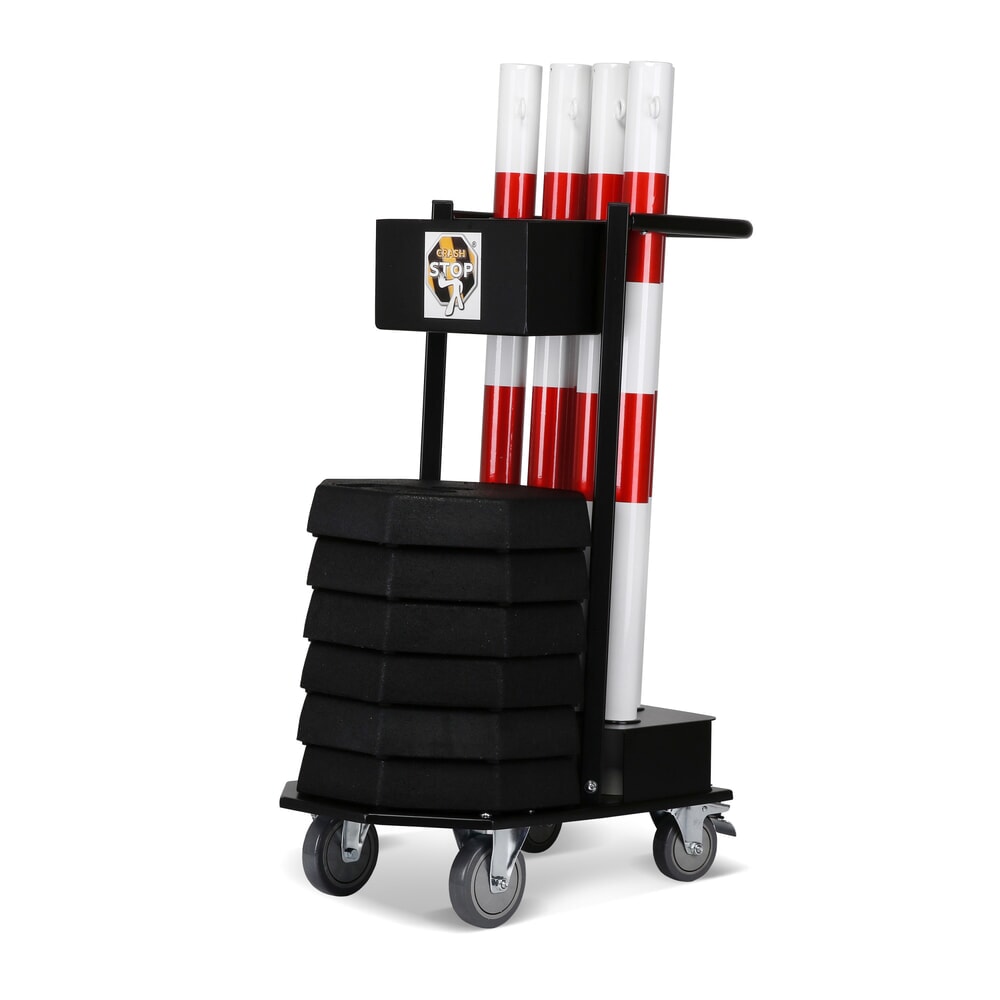 N° de l'image du produit 5 : dancop Support de stockage et de transport KPS-TG avec poteaux à chaîne, rouge/blanc