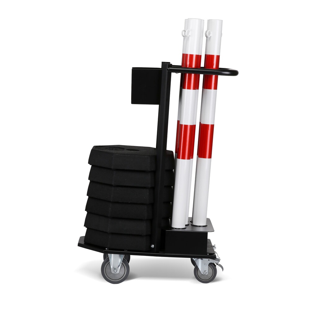 N° de l'image du produit 6 : dancop Support de stockage et de transport KPS-TG avec poteaux à chaîne, rouge/blanc