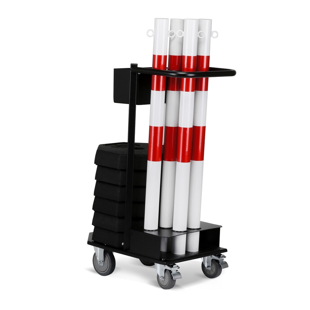 N° de l'image du produit 7 : dancop Support de stockage et de transport KPS-TG avec poteaux à chaîne, rouge/blanc