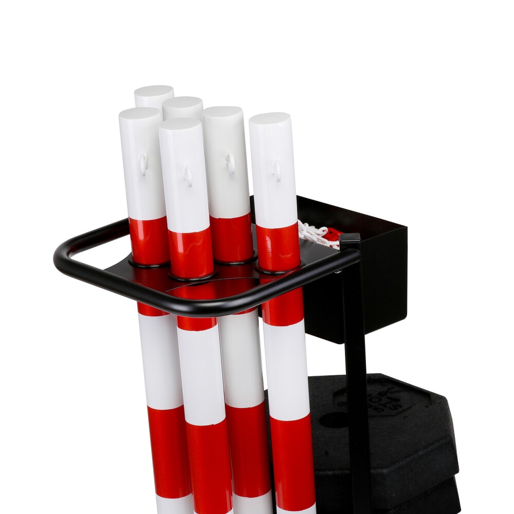 N° de l'image du produit 10 : dancop Support de stockage et de transport KPS-TG avec poteaux à chaîne, rouge/blanc