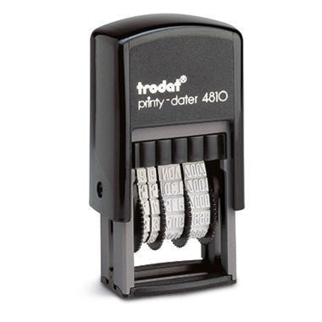 trodat Datumstempel Printy Dater 70381 20x3,8mm grau/schwarz Produktabbildung: trodat Datumstempel Printy Dater 70381 20x3,8mm grau/schwarz