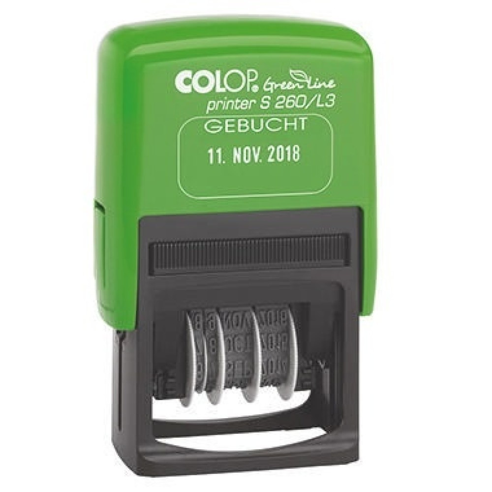 Produktabbildung: COLOP Datumsstempel Printer S260 L3 Green Line Gebucht 127789