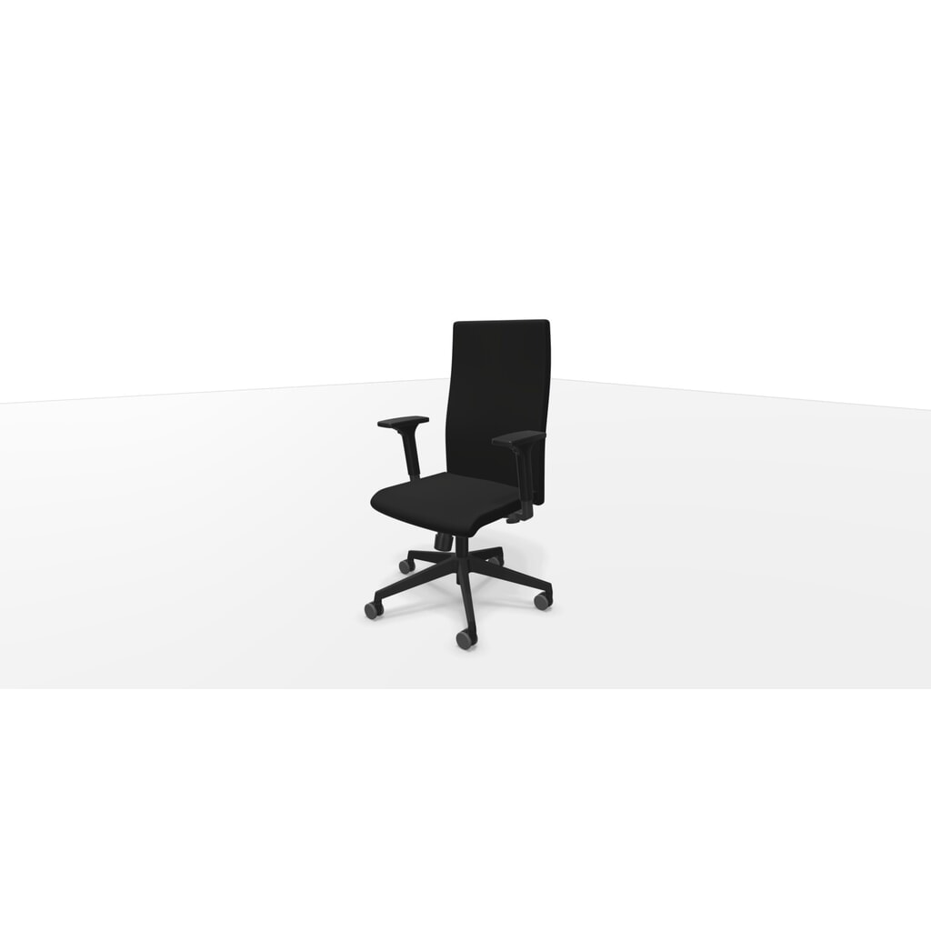 Produktabbildung: Dauphin Bürostuhl, to-strike work (comfort), mit hoher Vollpolster-Rückenlehne, Synchron-Mechanik 1 (frontale Einstellung) task, schwarz