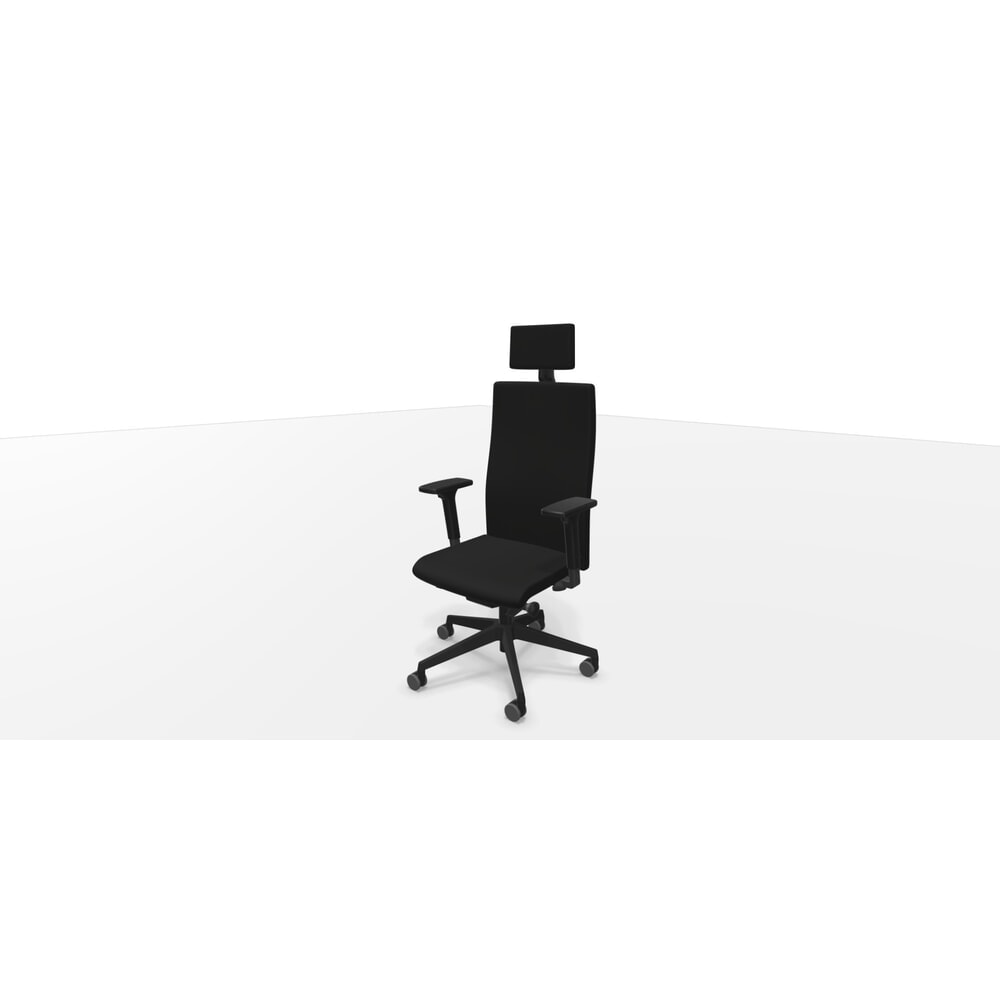 Produktabbildung Nr. 2: Dauphin Bürostuhl, to-strike work (comfort), mit hoher Vollpolster-Rückenlehne und Kopfstütze, Synchron-Mechanik 2 (seitl. Einstellung) pro, schwarz
