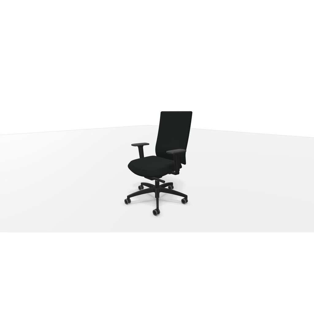 Produktabbildung: Dauphin Schwerlast-Bürostuhl, AdJust operator, mit hoher Polster-Rückenlehne, Tragkraft 150 kg, Syncro-Evolution®-Mechanik, schwarz