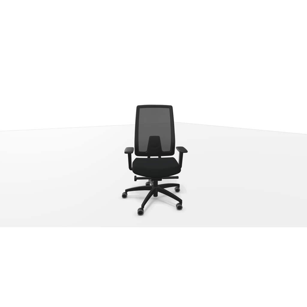 Produktabbildung: Dauphin Schwerlast-Bürostuhl, Indeed mesh, mit höhenverstellbarer Netz-Rückenlehne, Tragkraft 150 kg, ohne Lordosenstütze, Syncro-Evolution®-Mechanik, schwarz