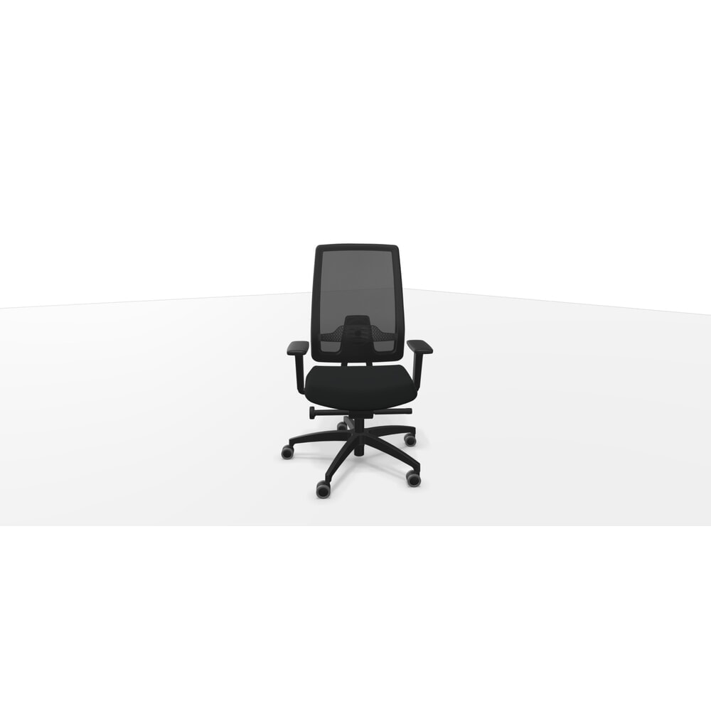 Produktabbildung: Dauphin Schwerlast-Bürostuhl, Indeed mesh, mit höhenverstellbarer Netz-Rückenlehne, Tragkraft 150 kg, Lordosenstütze, Syncro-Evolution®-Mechanik, schwarz