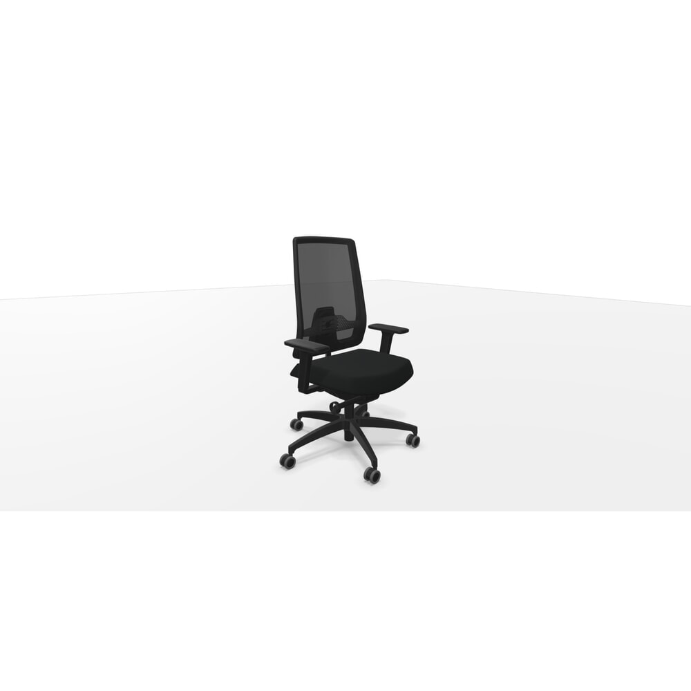 Produktabbildung Nr. 3: Dauphin Schwerlast-Bürostuhl, Indeed mesh, mit höhenverstellbarer Netz-Rückenlehne, Tragkraft 150 kg, Lordosenstütze, Syncro-Evolution®-Mechanik, schwarz