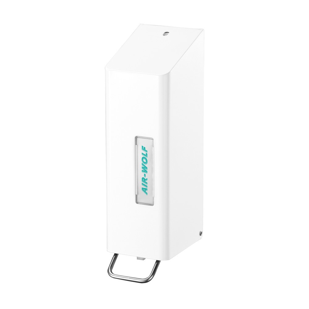 Obrázek produktu: Dávkovač mýdla a dezinfekčního prostředku Air-Wolf pro 1200 ml krému na mytí rukou nebo dezinfekčního prostředku řady Omega, bílá