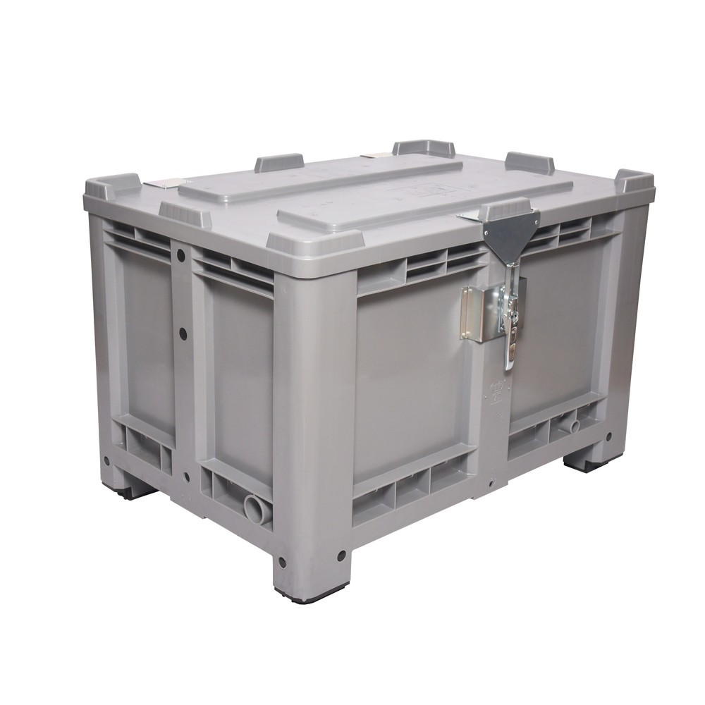 Produktabbildung Nr. 2: Deckel für Palettenbox, 1200x1000 mm, grau, mit Scharnier, abschließbar
