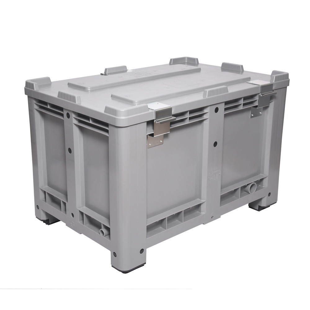 Produktabbildung Nr. 3: Deckel für Palettenbox, 1200x1000 mm, grau, mit Scharnier, abschließbar