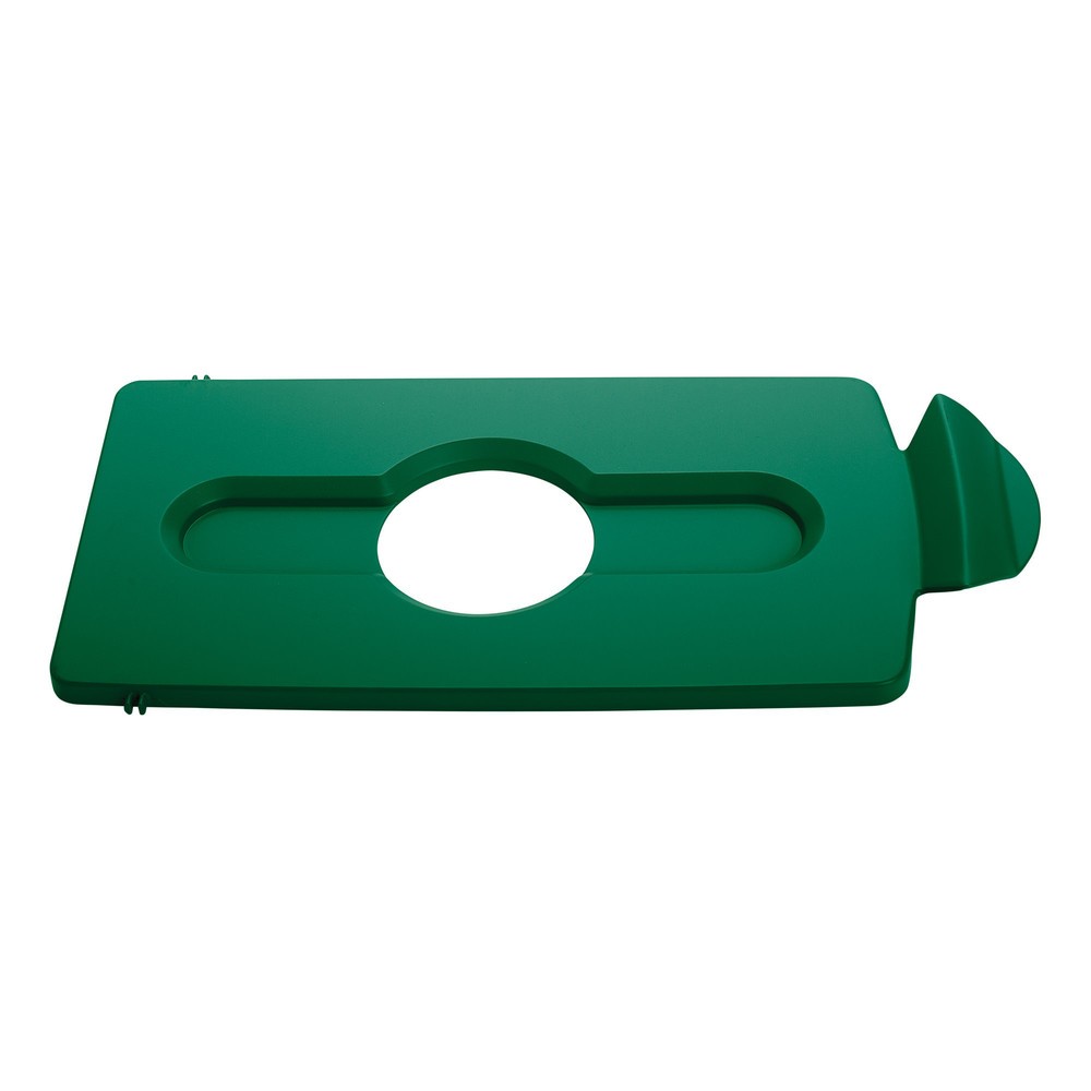 Produktabbildung: Deckel für Rubbermaid® Slim Jim Recycling-Station, Öffnung für Flascheneinwurf, grün