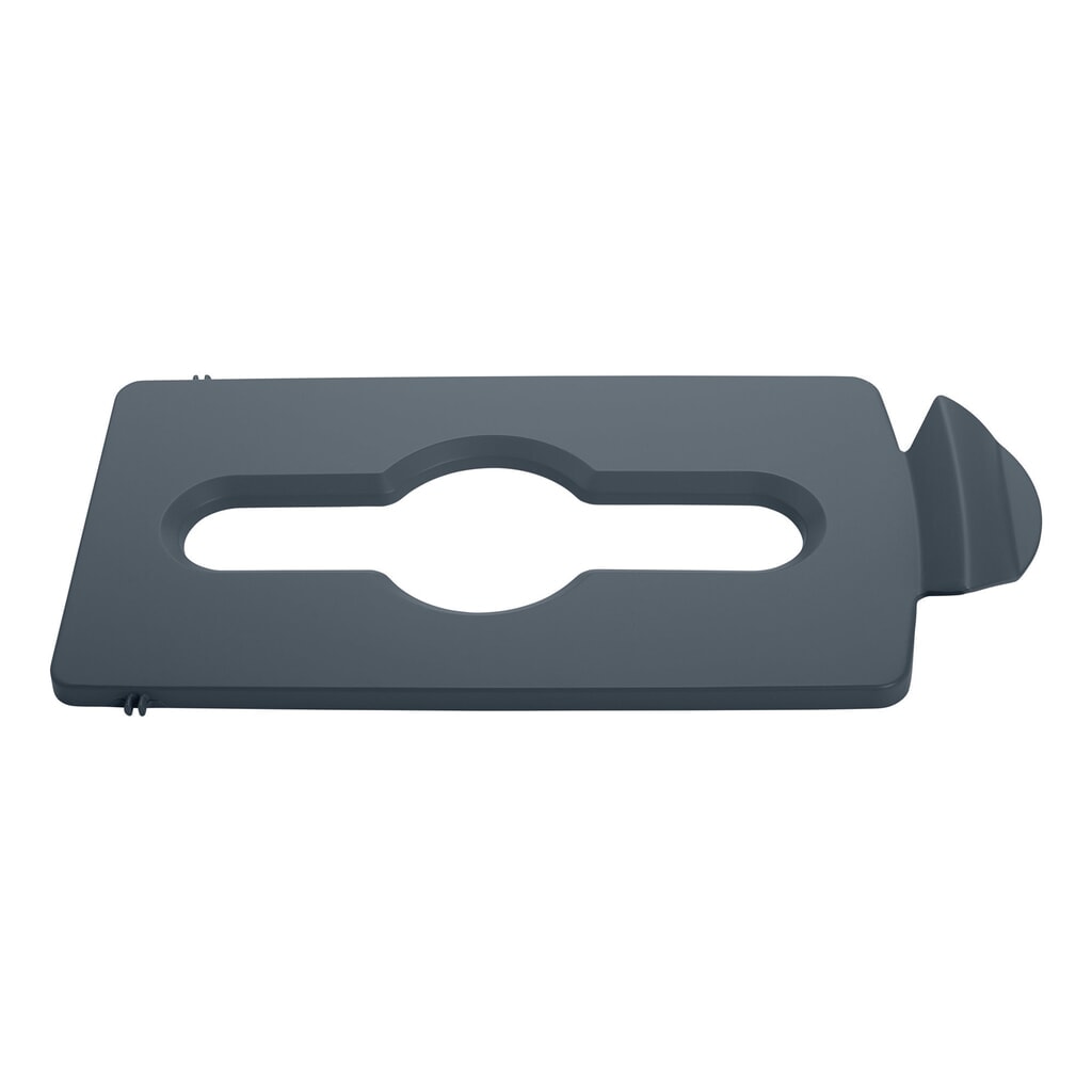 Deckel für Rubbermaid® Slim Jim Recycling-Station, Öffnung für gemischte Abfälle, grau Produktabbildung: Deckel für Rubbermaid® Slim Jim Recycling-Station, Öffnung für gemischte Abfälle, grau