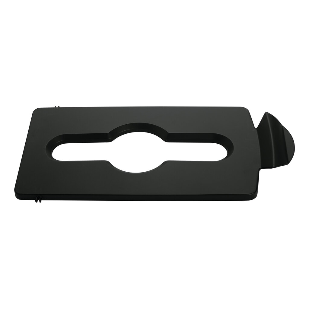 Deckel für Rubbermaid® Slim Jim Recycling-Station, Öffnung für gemischte Abfälle, schwarz Produktabbildung: Deckel für Rubbermaid® Slim Jim Recycling-Station, Öffnung für gemischte Abfälle, schwarz