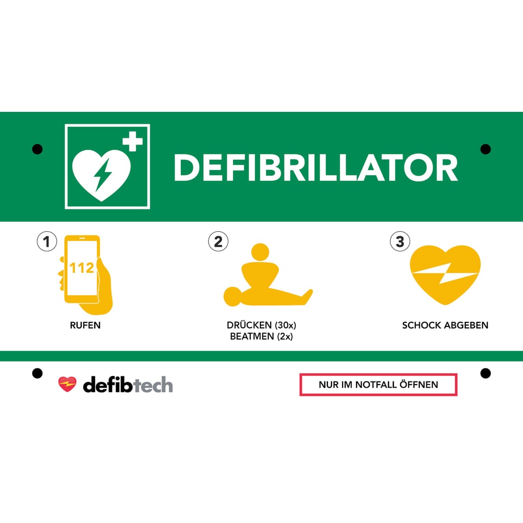 defibtech Defibrillatoren-Schrank mit akustischem Alarm, signalgrün Produktabbildung Nr. 2: defibtech Defibrillatoren-Schrank mit akustischem Alarm, signalgrün