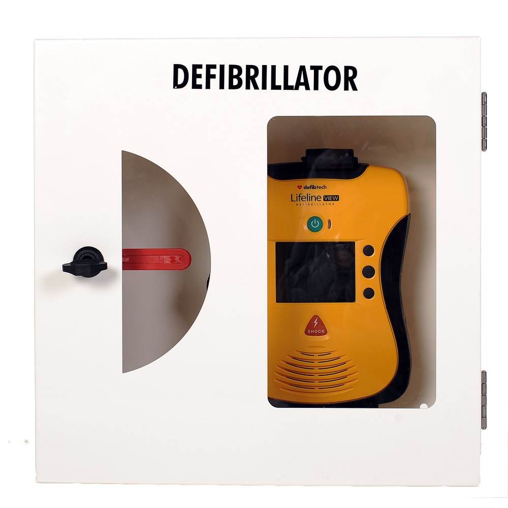 Produktabbildung Nr. 3: defibtech Defibrillatoren-Schrank mit Einschlagscheibe und akustischem Alarm, reinweiß