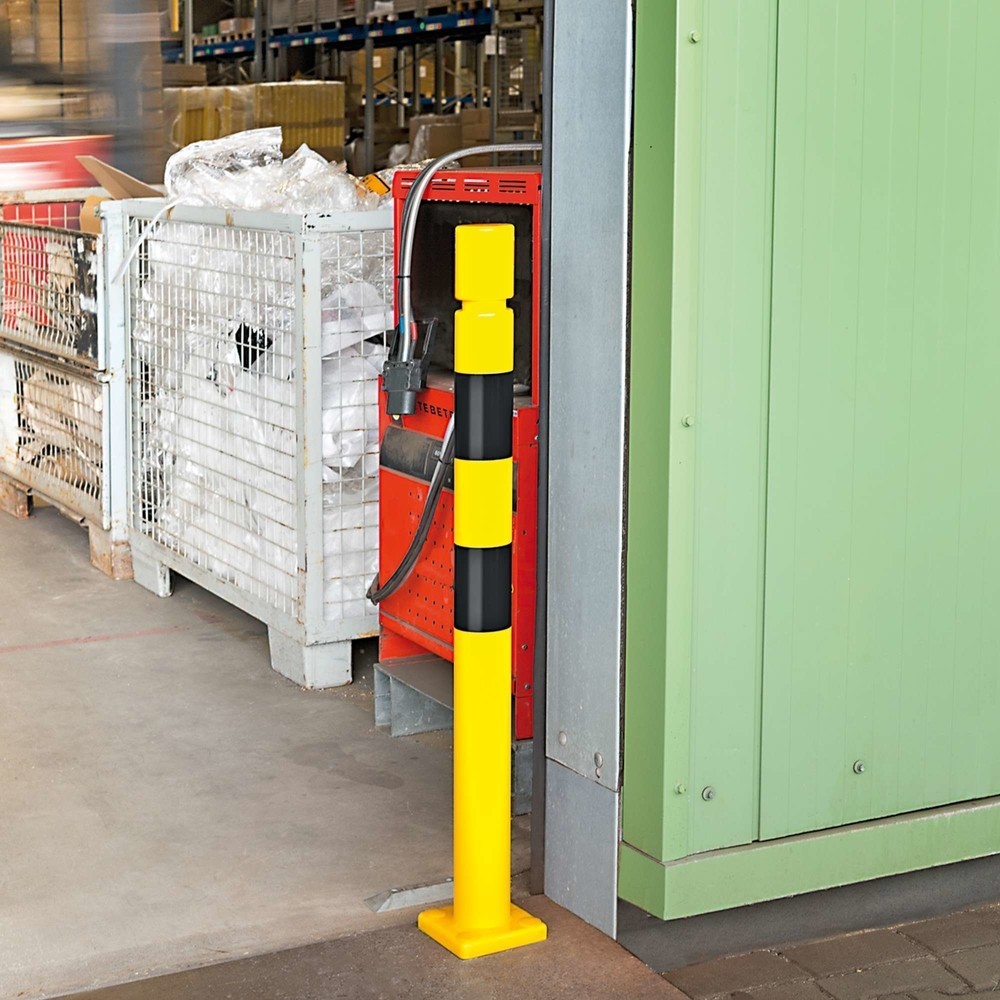 N° de l'image du produit 2 : Déflecteur FLEX MORAVIA, en TPU, à cheviller, H x Ø 1 000 x 80 mm, jaune/noir