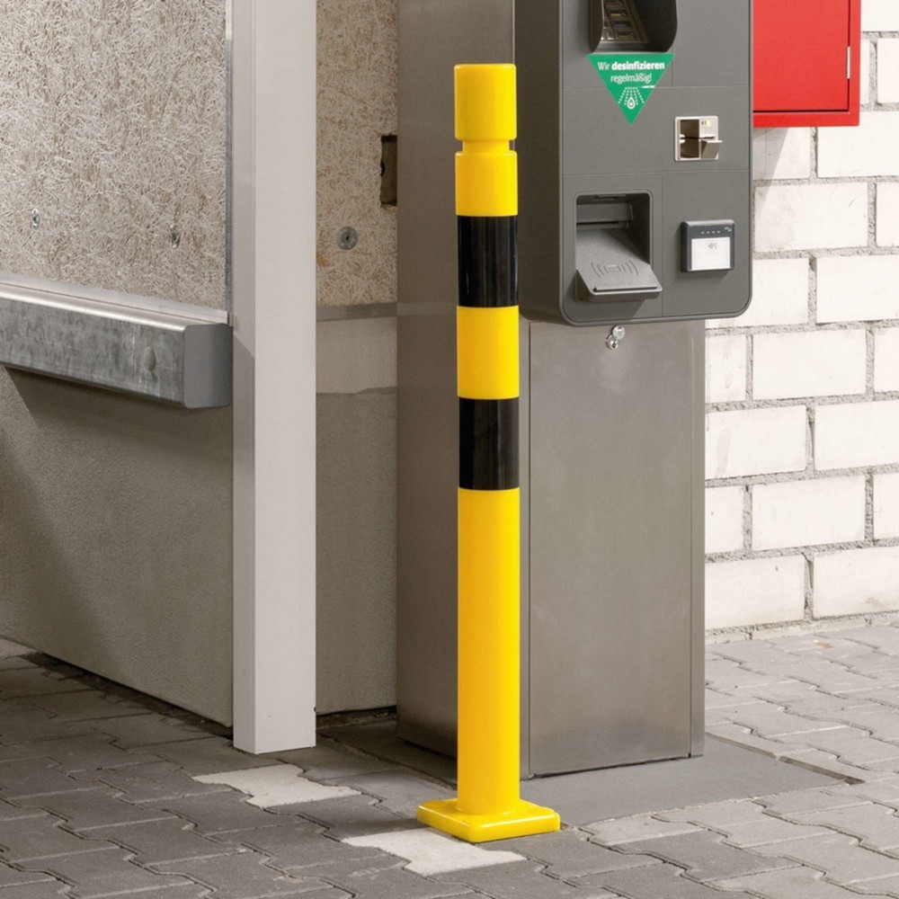 N° de l'image du produit 5 : Déflecteur FLEX MORAVIA, en TPU, à cheviller, H x Ø 1 000 x 80 mm, jaune/noir