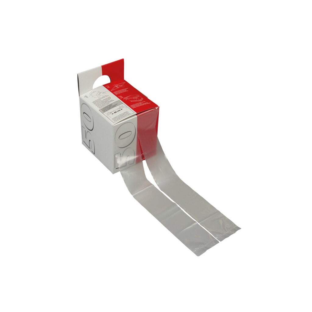 Dehnband, transparent, 1200x50mm, in Spenderbox, 1 Spenderbox = 200 Bänder, 1 VE = 200 Stk Produktabbildung: Dehnband, transparent, 1200x50mm, in Spenderbox, 1 Spenderbox = 200 Bänder, 1 VE = 200 Stk