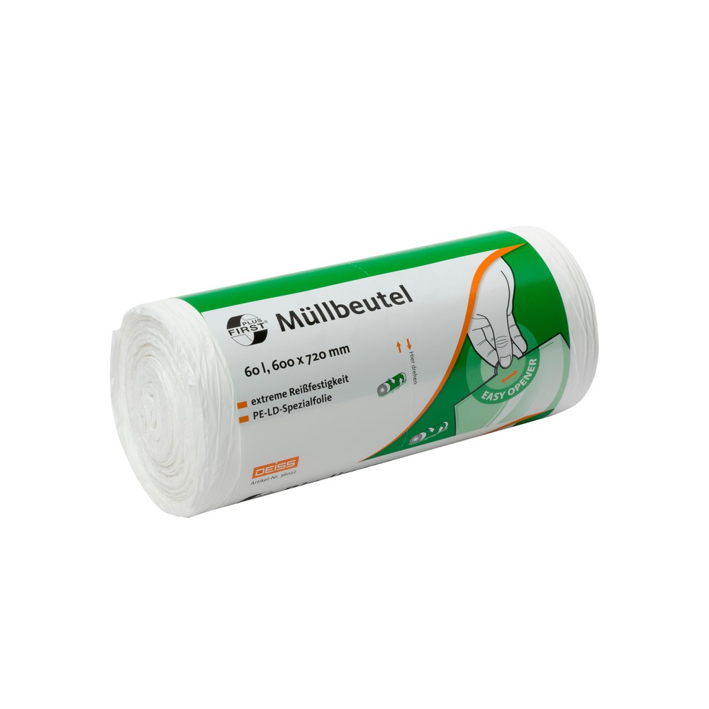 Obrázok výrobku: DEISS FIRST PLUS 60 L 600 x 720 mm LDPE 50 ks/roll 20 koliek/balenie